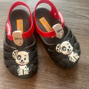 Disney Kids Black and Red Dalmatian Sandals